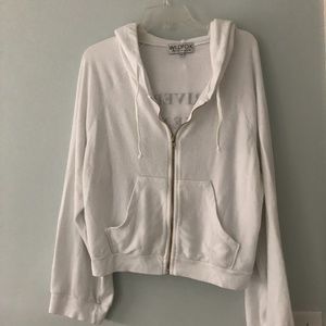 WILDFOX Zip Up Slogan Hoodie